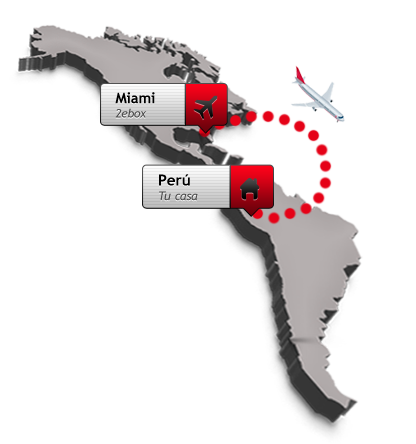 Calcula tu envío desde Miami (2ebox) hasta Perú (tu casa)